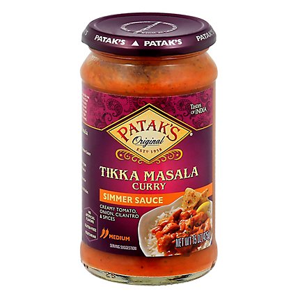 Pataks Simmer Sauce Tikka Masala Curry - 15 Oz - Image 1