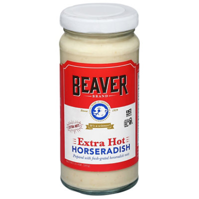 Beaver Brand Horseradish Roots Grated Extra Hot - 8.5 Oz
