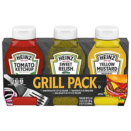 Heinz Tomato Ketchup Sweet Relish & 100% Natural Yellow Mustard Picnic Variety Pack - 3 Count - Image 4