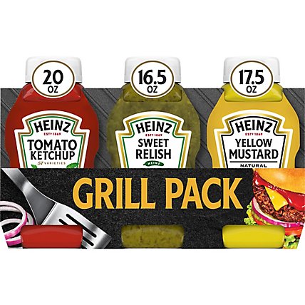 Heinz Tomato Ketchup Sweet Relish & 100% Natural Yellow Mustard Picnic Variety Pack - 3 Count - Image 2