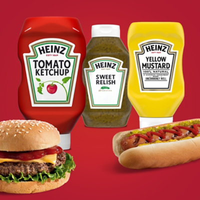 Heinz Tomato Ketchup Sweet Relish & 100% Natural Yellow Mustard Picnic Variety Pack - 3 Count - Image 3