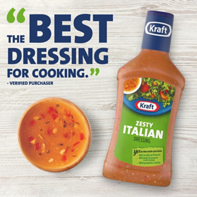 Kraft Zesty Italian Salad Dressing Bottle - 16 Fl. Oz. - Image 2