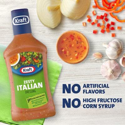 Kraft Zesty Italian Salad Dressing Bottle - 16 Fl. Oz. - Image 7