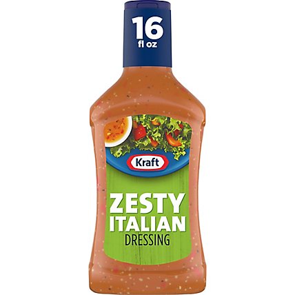 Kraft Zesty Italian Salad Dressing Bottle - 16 Fl. Oz. - Image 4