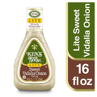 Kens Steak House Dressing Lite Sweet Vidalia Onion - 16 Fl. Oz.