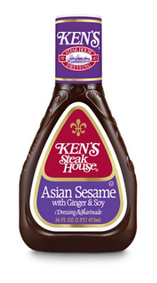 Kens Steak House Dressing & Marinade Asian Sesame With Ginger & Soy - 16 Fl. Oz.