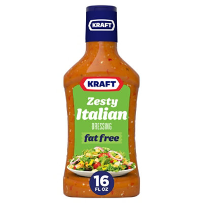 Kraft Zesty Italian Fat Free Salad Dressing Bottle - 16 Fl. Oz. - Image 1