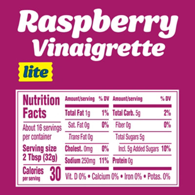 Kraft Raspberry Vinaigrette Lite Salad Dressing Bottle - 16 Fl. Oz. - Image 7