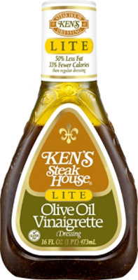 Kens Steak House Lite Dressing Olive Oil Vinaigrette - 16 Fl. Oz. - Image 1