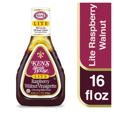 Kens Steak House Dressing Lite Raspberry Walnut Vinaigrette - 16 Fl. Oz.