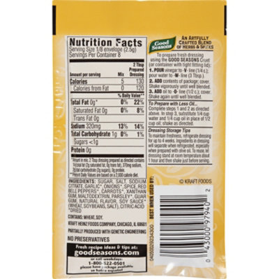 Good Seasons Italian Dressing & Recipe Seasoning Mix - 0.7 Oz - Image 2