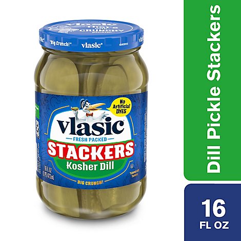 vlasic Stackers Pickles Kosher Dill - 16 Fl. Oz.