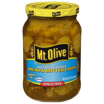 Mt. Olive No Sugar Added Pickles Chips Bread & Butter - 16 Fl. Oz. - Image 3