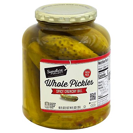 Signature SELECT Pickles Whole Spicy Crunchy Dill - 46 Fl. Oz. - Image 1