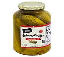 Signature SELECT Pickles Whole Spicy Crunchy Dill - 46 Fl. Oz.