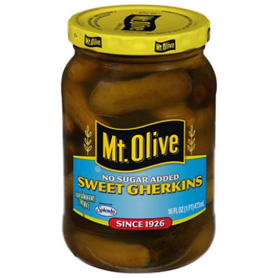Mt. Olive No Sugar Added Pickles Sweet Gherkins - 16 Fl. Oz. - Image 2