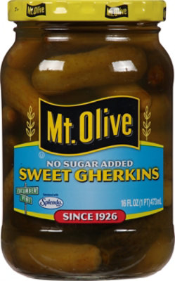 Mt. Olive No Sugar Added Pickles Sweet Gherkins - 16 Fl. Oz. - Image 1
