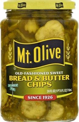 Mt. Olive Pickles Chips Bread & Butter Chips Old-Fashioned Sweet - 24 Fl. Oz. - Image 1