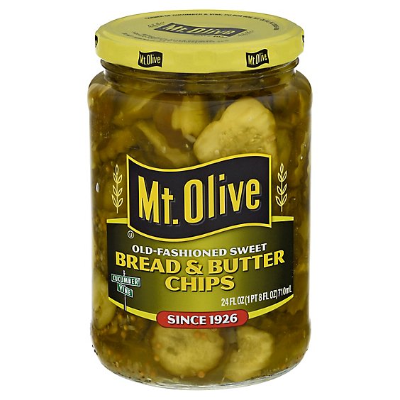 Mt. Olive Pickles Chips Bread & Butter Chips Old-Fashioned Sweet - 24 Fl. Oz.
