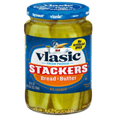 Vlasic Stackers Pickles Bread Butter 24 Fl Oz Pavilions