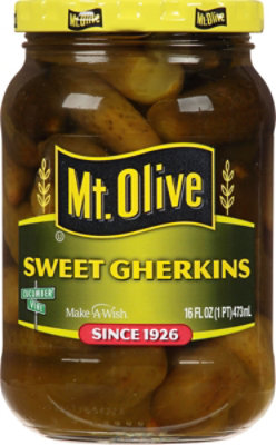 Mt. Olive Pickles Gherkins Sweet - 16 Fl. Oz. - Image 1