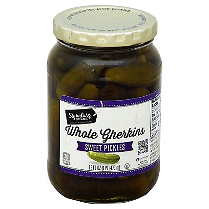 Signature SELECT Pickles Sweet Whole Gherkins - 16 Fl. Oz. - Image 1
