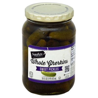 Signature SELECT Pickles Sweet Whole Gherkins - 16 Fl. Oz.