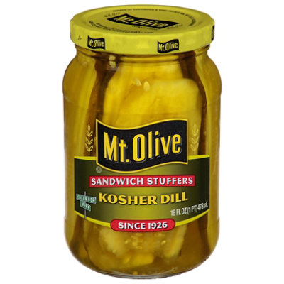 Mt. Olive Pickles Sandwich Stuffers Kosher Dill Made with Sea Salt - 16 Fl. Oz.