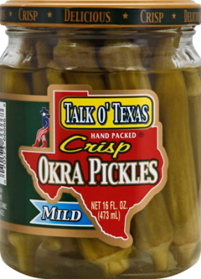 Talk O Texas Pickles Okra Mild - 16 Fl. Oz.