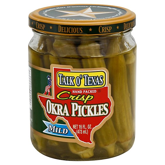 Talk O Texas Pickles Okra Mild - 16 Fl. Oz.