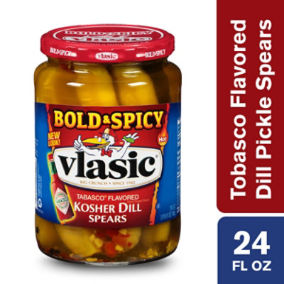 Vlasic Pickles Spears Kosher Dill Tabasco - 24 Fl. Oz.