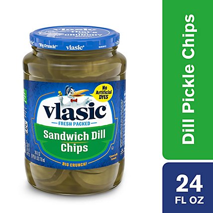 Vlasic Keto Friendly Sandwich Dill Pickle Chips - 24 Fl. Oz. - Image 1
