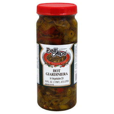 Dell Alpe Giardiniera Hot in Vegetable Oil - 16 Fl. Oz. - Image 1