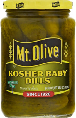 Mt. Olive Pickles Baby Kosher Dills - 24 Fl. Oz. - Image 1