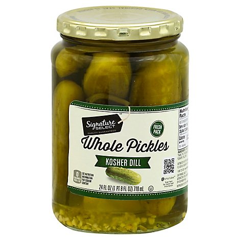 Signature SELECT Pickles Whole Kosher Dill Jar - 24 Fl. Oz.