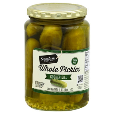 Signature SELECT Pickles Whole Kosher Dill Jar - 24 Fl. Oz.