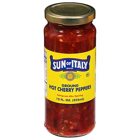 Sun of Italy Peppers Hot Cherry - 12 Fl. Oz.