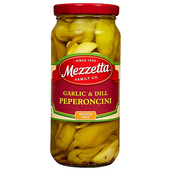 Mezzetta Peperoncini Garlic & Dill Golden - 16 Oz