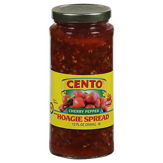 Cento Spread Hoagie Cherry Pepper Diced Hot - 12 Fl. Oz.
