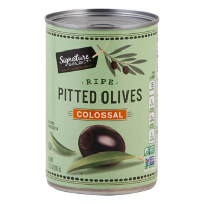 Signature SELECT Olives Pitted Ripe Colossal Can - 5.75 Oz