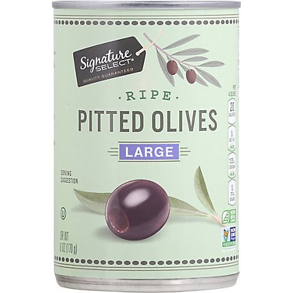 Signature SELECT Olives Pitted Ripe Large Can - 6 Oz - Image 2