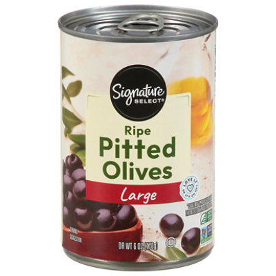 Signature SELECT Olives Pitted Ripe Large Can - 6 Oz - Image 1