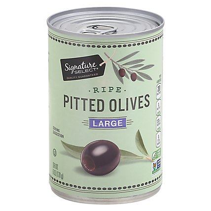 Signature SELECT Olives Pitted Ripe Large Can - 6 Oz - Image 1