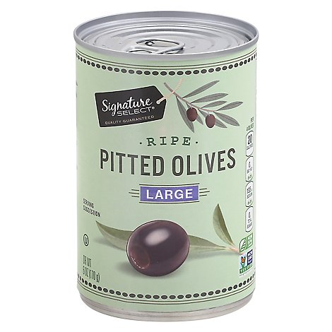 Signature SELECT Olives Pitted Ripe Large Can - 6 Oz