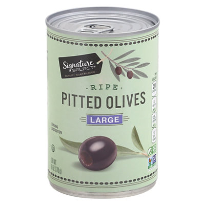  Signature SELECT Olives Pitted Ripe Large Can - 6 Oz 