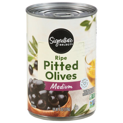 Signature SELECT Olives Pitted Ripe Medium Can - 6 Oz - Image 1