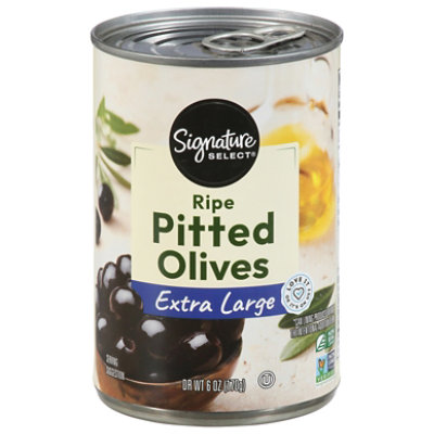 Signature SELECT Olives Pitted Ripe Extra Large Can - 6 Oz - Image 1