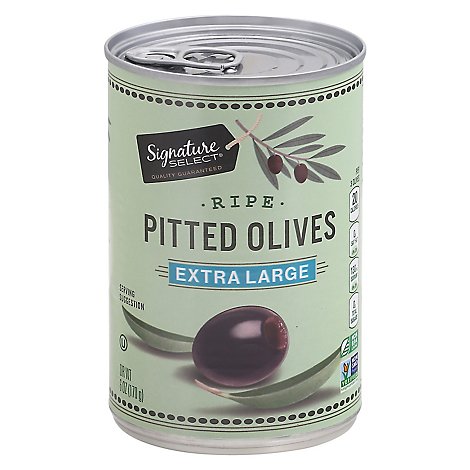 Signature SELECT Olives Pitted Ripe Extra Large Can - 6 Oz