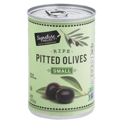 Signature SELECT Olives Pitted Ripe Small Can - 6 Oz