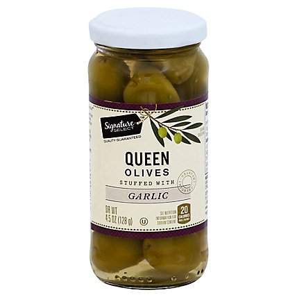 Signature SELECT Olives Stuffed Garlic - 4.5 Oz - Image 1